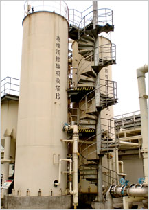 Wastewater treatment tower with multiple activated carbon filters
